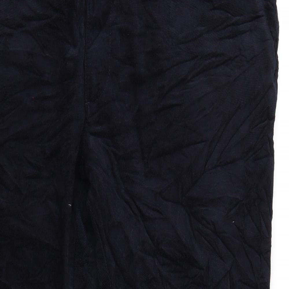 Marks and Spencer Mens Blue Cotton Trousers Size 42 in L29 in Regular Zip