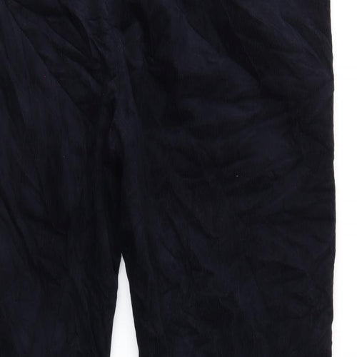 Marks and Spencer Mens Blue Cotton Trousers Size 42 in L29 in Regular Zip