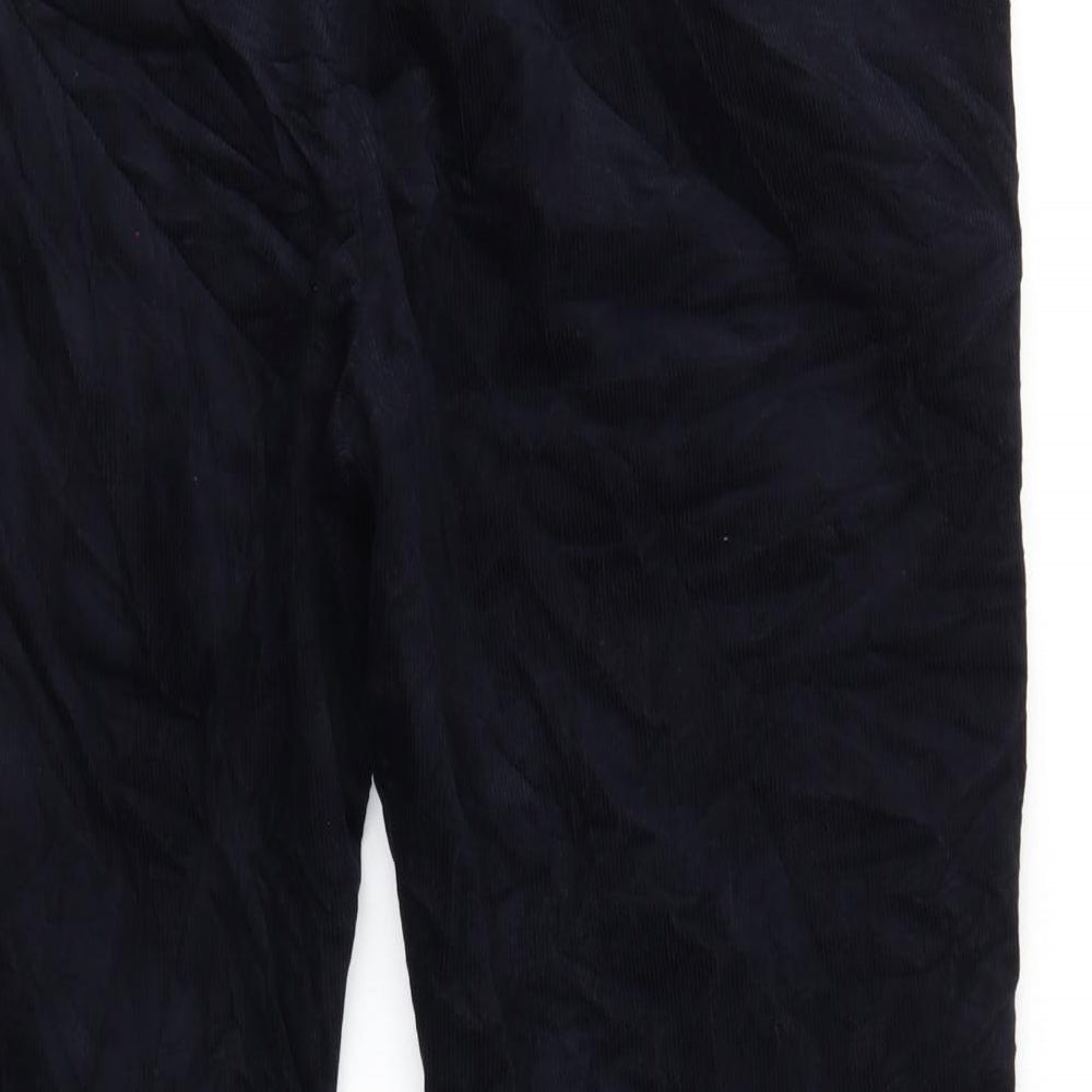 Marks and Spencer Mens Blue Cotton Trousers Size 42 in L29 in Regular Zip