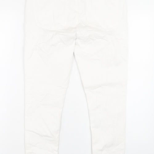 Marks and Spencer Womens White Cotton Skinny Jeans Size 12 L27 in Regular Zip