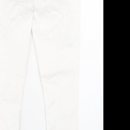 Marks and Spencer Womens White Cotton Skinny Jeans Size 12 L27 in Regular Zip