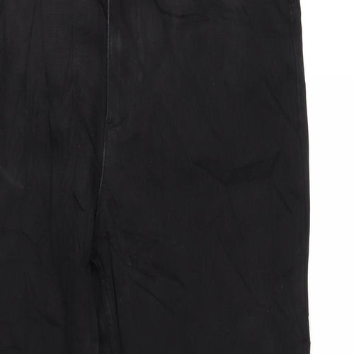 Marks and Spencer Womens Black Cotton Straight Jeans Size 16 L30 in Regular Zip