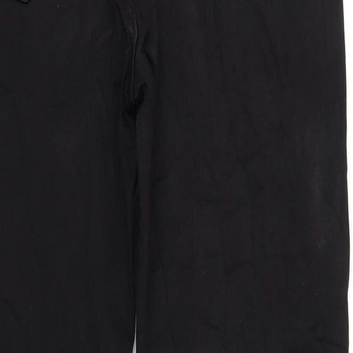 Marks and Spencer Womens Black Cotton Straight Jeans Size 16 L30 in Regular Zip