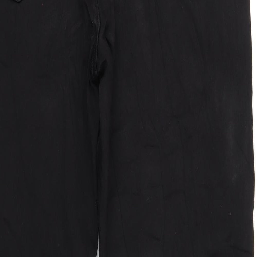 Marks and Spencer Womens Black Cotton Straight Jeans Size 16 L30 in Regular Zip