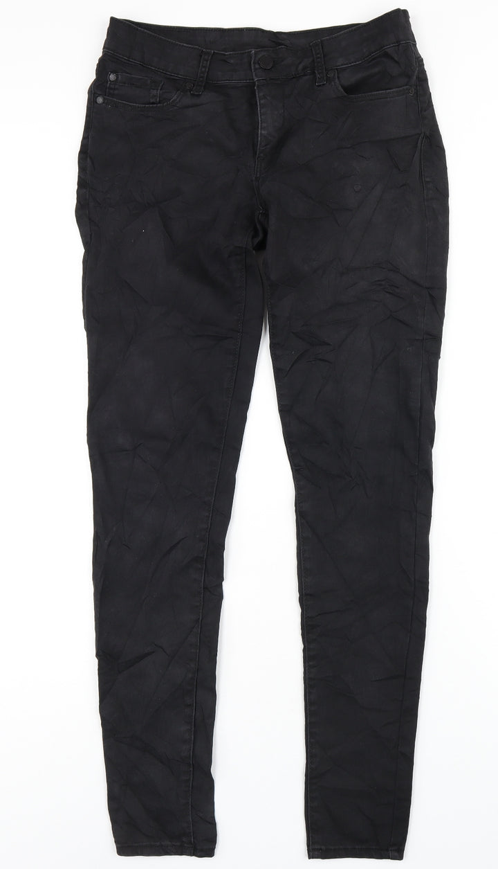 Mango Womens Black Cotton Skinny Jeans Size 6 L31 in Regular Zip