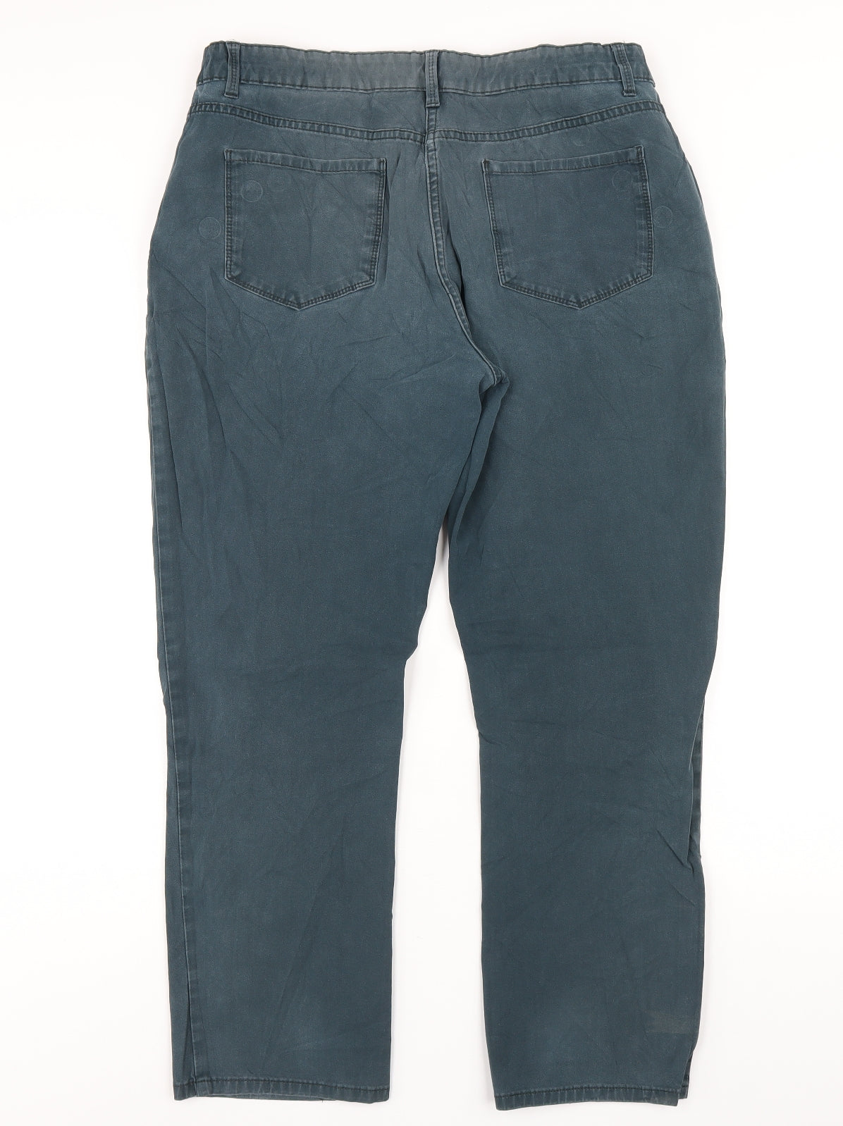 Maine Womens Green Cotton Trousers Size 14 L27 in Regular Zip