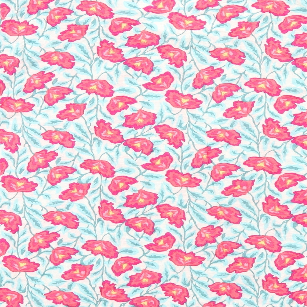 Per Una Womens Multicoloured Floral Viscose Basic T-Shirt Size 20 Scoop Neck