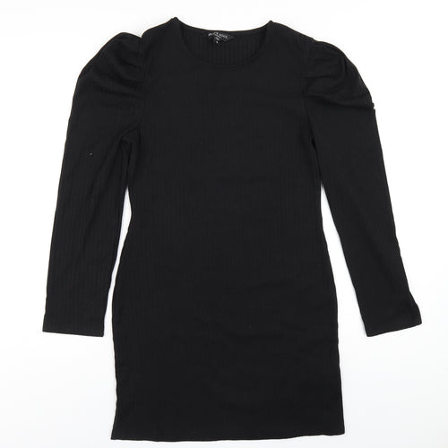 Brave Soul Womens Black Polyester Bodycon Size M Round Neck Pullover
