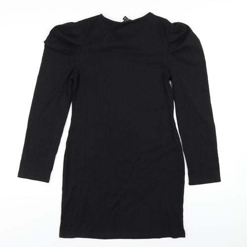 Brave Soul Womens Black Polyester Bodycon Size M Round Neck Pullover