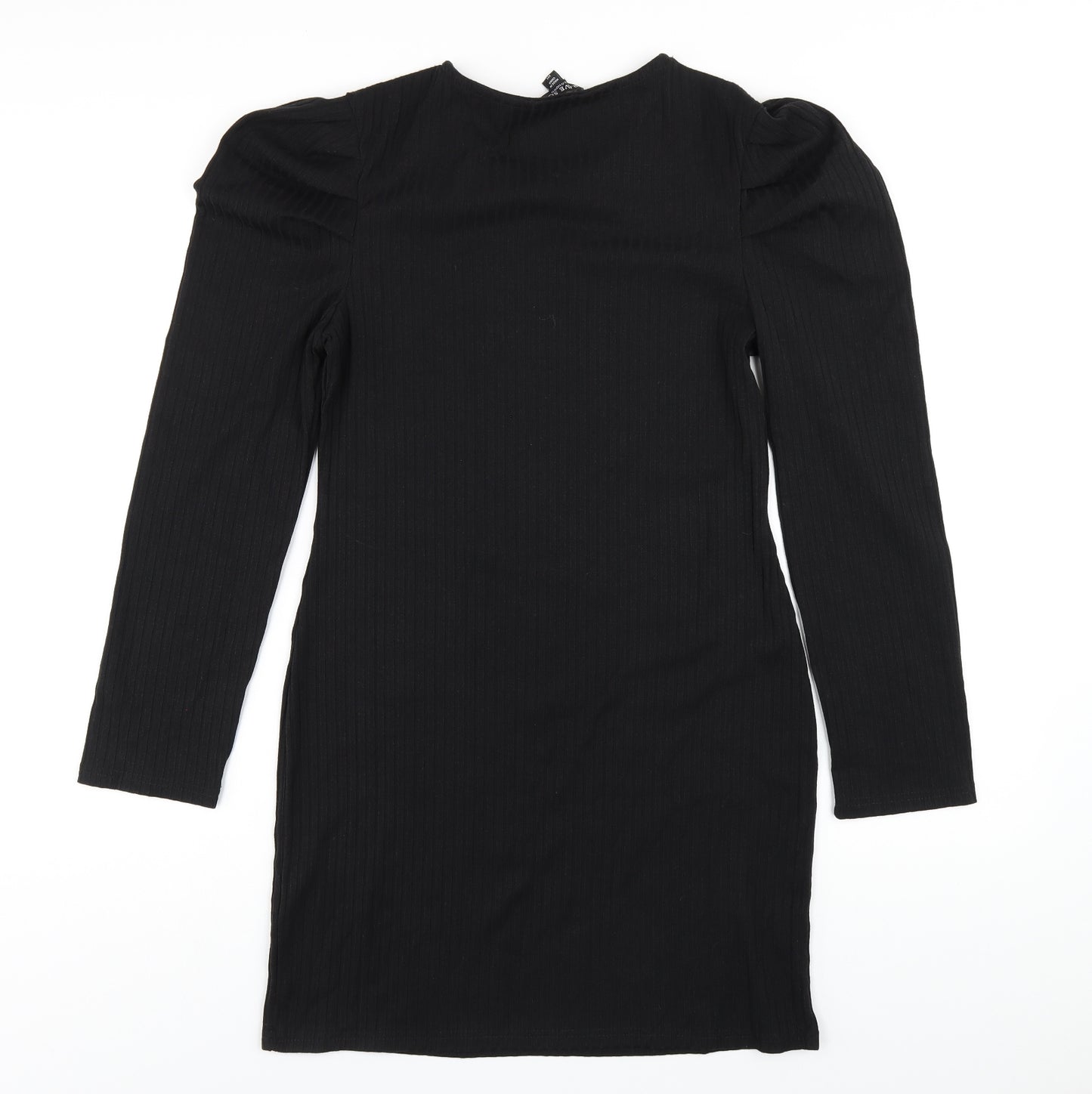Brave Soul Womens Black Polyester Bodycon Size M Round Neck Pullover