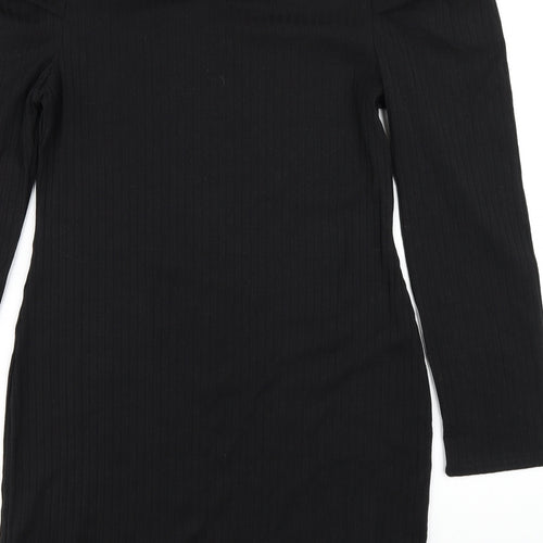 Brave Soul Womens Black Polyester Bodycon Size M Round Neck Pullover