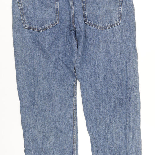 Marks and Spencer Mens Blue Cotton Straight Jeans Size 36 in L29 in Regular Zip