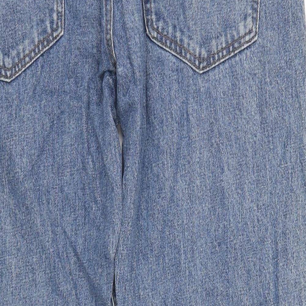 Marks and Spencer Mens Blue Cotton Straight Jeans Size 36 in L29 in Regular Zip