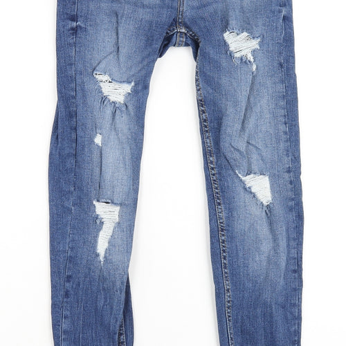 Denim & Co. Womens Blue Cotton Skinny Jeans Size 6 L28 in Regular Zip
