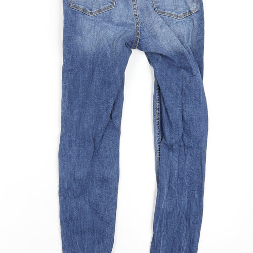 Denim & Co. Womens Blue Cotton Skinny Jeans Size 6 L28 in Regular Zip
