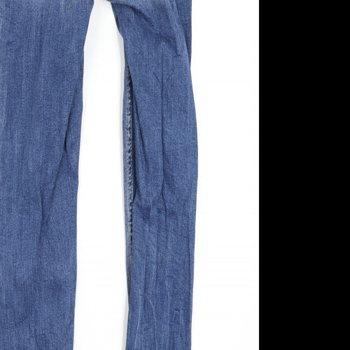 Denim & Co. Womens Blue Cotton Skinny Jeans Size 6 L28 in Regular Zip