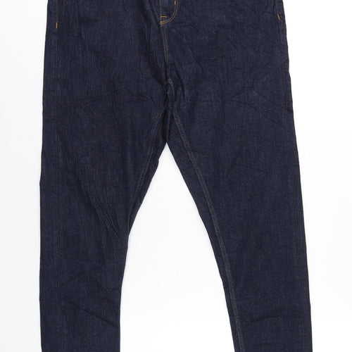 Marks and Spencer Womens Blue Cotton Skinny Jeans Size 14 L30 in Regular Zip