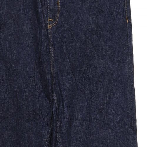 Marks and Spencer Womens Blue Cotton Skinny Jeans Size 14 L30 in Regular Zip