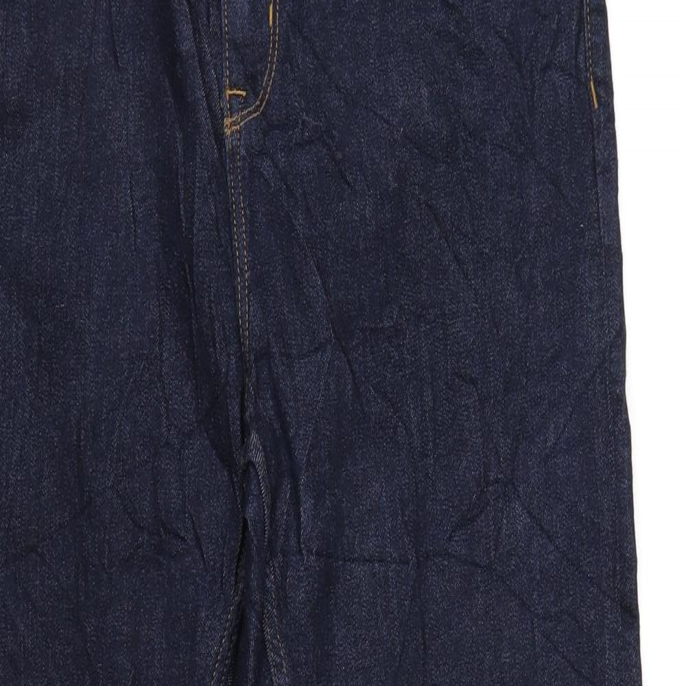 Marks and Spencer Womens Blue Cotton Skinny Jeans Size 14 L30 in Regular Zip