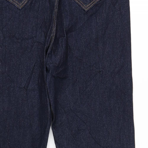 Marks and Spencer Womens Blue Cotton Skinny Jeans Size 14 L30 in Regular Zip