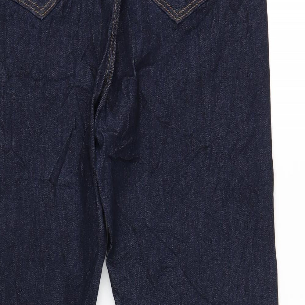 Marks and Spencer Womens Blue Cotton Skinny Jeans Size 14 L30 in Regular Zip
