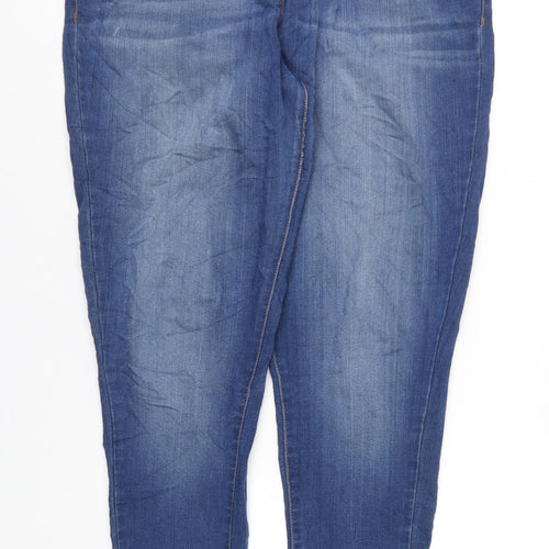 NEXT Womens Blue Polyester Skinny Jeans Size 12 L31 in Regular Zip