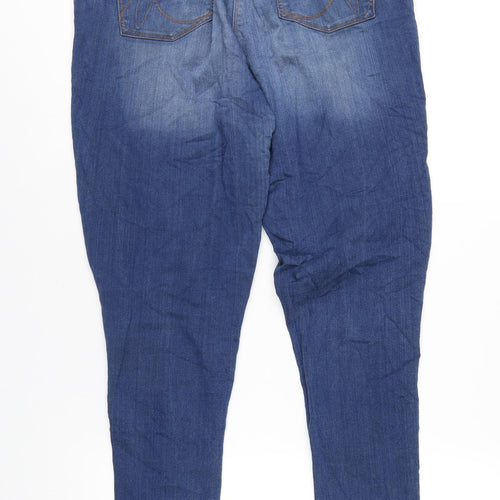 NEXT Womens Blue Polyester Skinny Jeans Size 12 L31 in Regular Zip