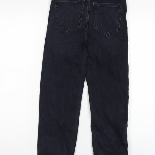 Marks and Spencer Womens Blue Cotton Straight Jeans Size 6 L24 in Regular Zip