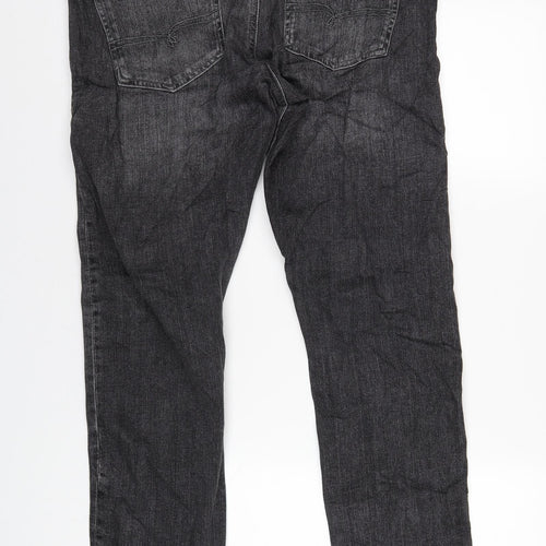 NEXT Mens Grey Cotton Straight Jeans Size 34 in L30 in Slim Zip