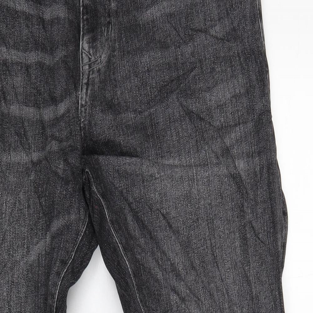 NEXT Mens Grey Cotton Straight Jeans Size 34 in L30 in Slim Zip