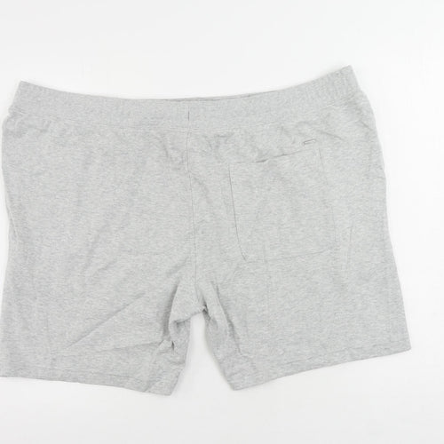 Autograph Mens Grey Cotton Sweat Shorts Size 3XL L8 in Regular Drawstring