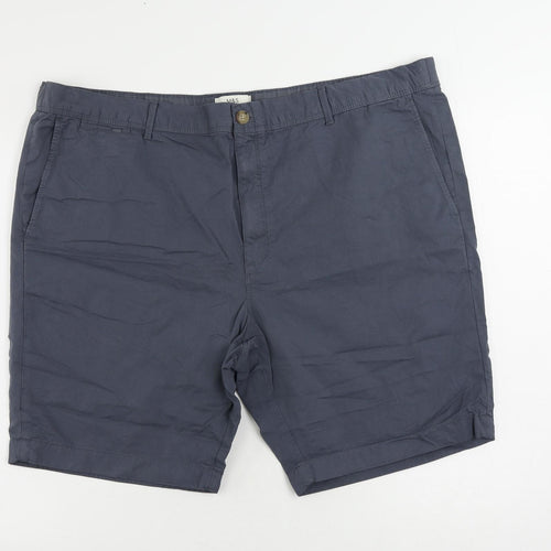 Marks and Spencer Mens Blue Cotton Chino Shorts Size 44 in L9 in Regular Button