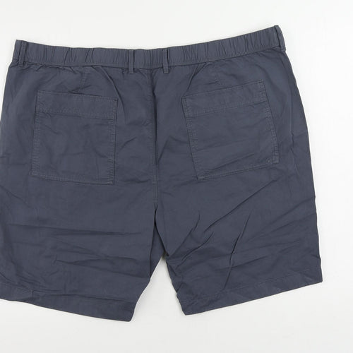 Marks and Spencer Mens Blue Cotton Chino Shorts Size 44 in L9 in Regular Button
