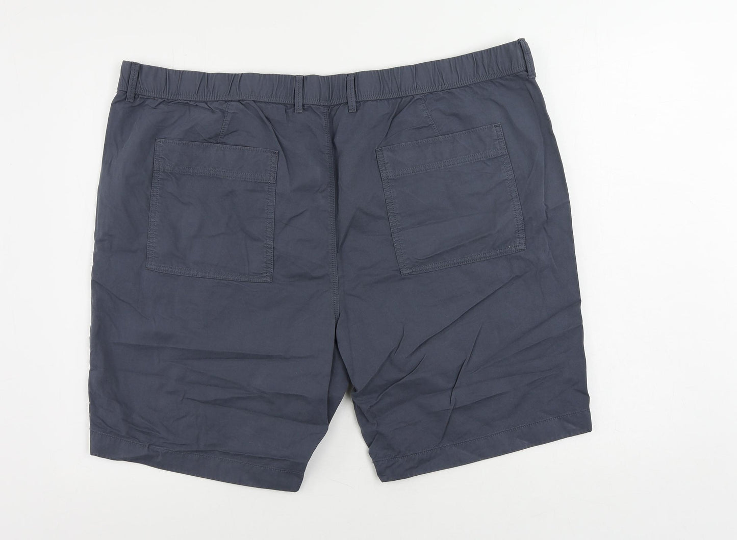 Marks and Spencer Mens Blue Cotton Chino Shorts Size 44 in L9 in Regular Button