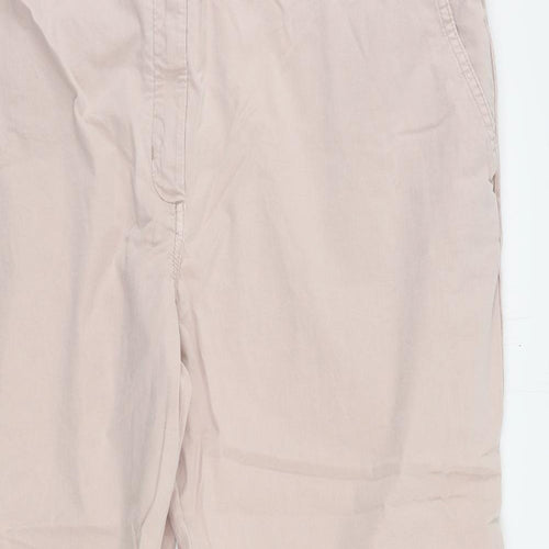Marks and Spencer Womens Pink Cotton Chino Trousers Size 20 L25 in Regular Zip