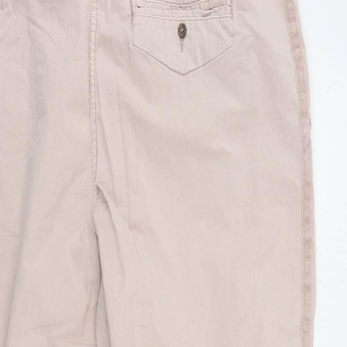 Marks and Spencer Womens Pink Cotton Chino Trousers Size 20 L25 in Regular Zip