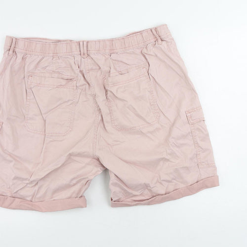 Marks and Spencer Womens Pink Lyocell Cargo Shorts Size 22 L8 in Regular Zip