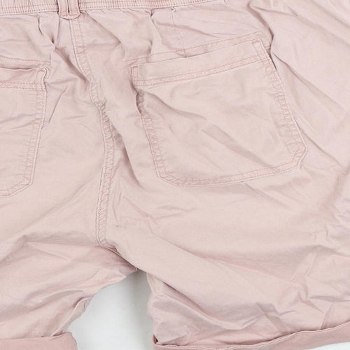 Marks and Spencer Womens Pink Lyocell Cargo Shorts Size 22 L8 in Regular Zip
