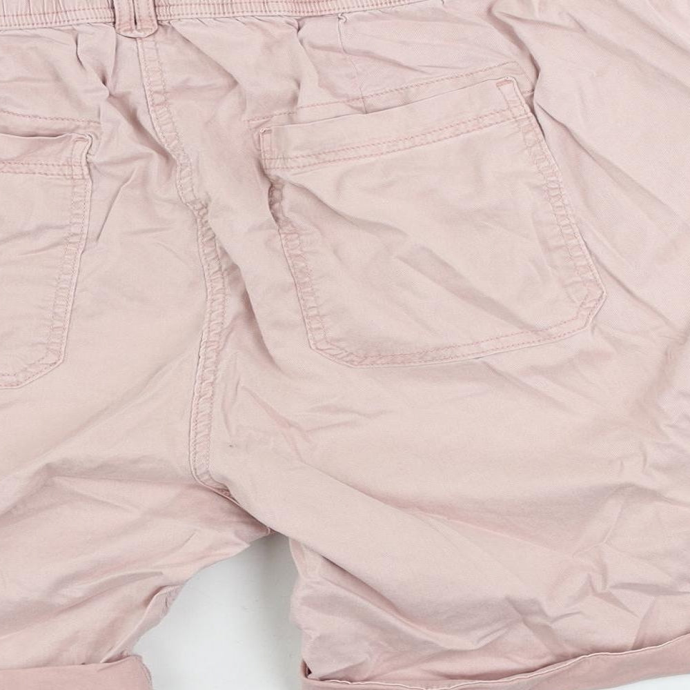 Marks and Spencer Womens Pink Lyocell Cargo Shorts Size 22 L8 in Regular Zip