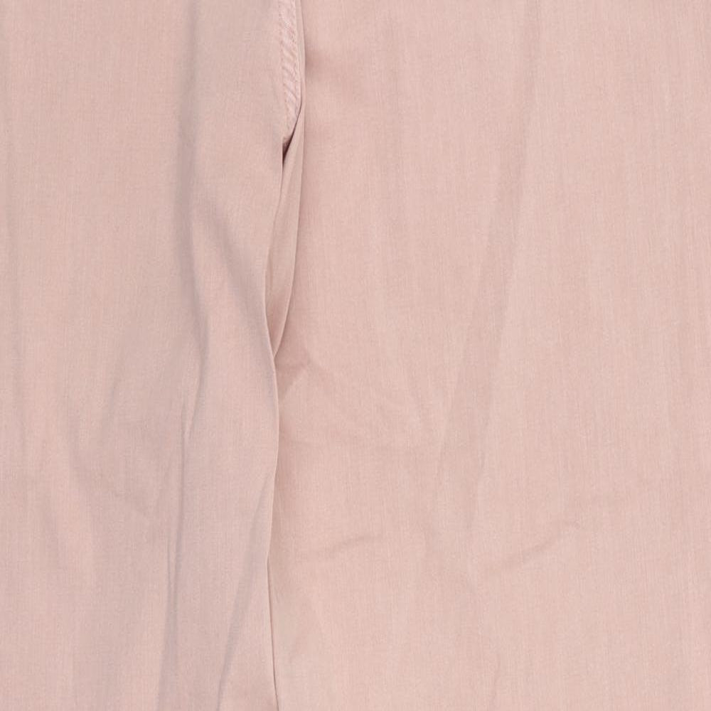Marks and Spencer Womens Pink Cotton Trousers Size 20 L28 in Regular Zip - Ankle Zip