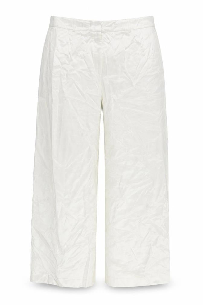 Marks and Spencer Womens White Viscose Trousers Size 24 L29 in Regular Zip