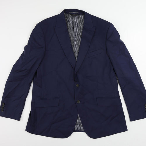 Marks and Spencer Mens Blue Polyester Jacket Suit Jacket Size 44 Regular