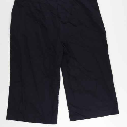 Marks and Spencer Mens Blue Cotton Cropped Trousers Size 24 in L21 in Regular Zip