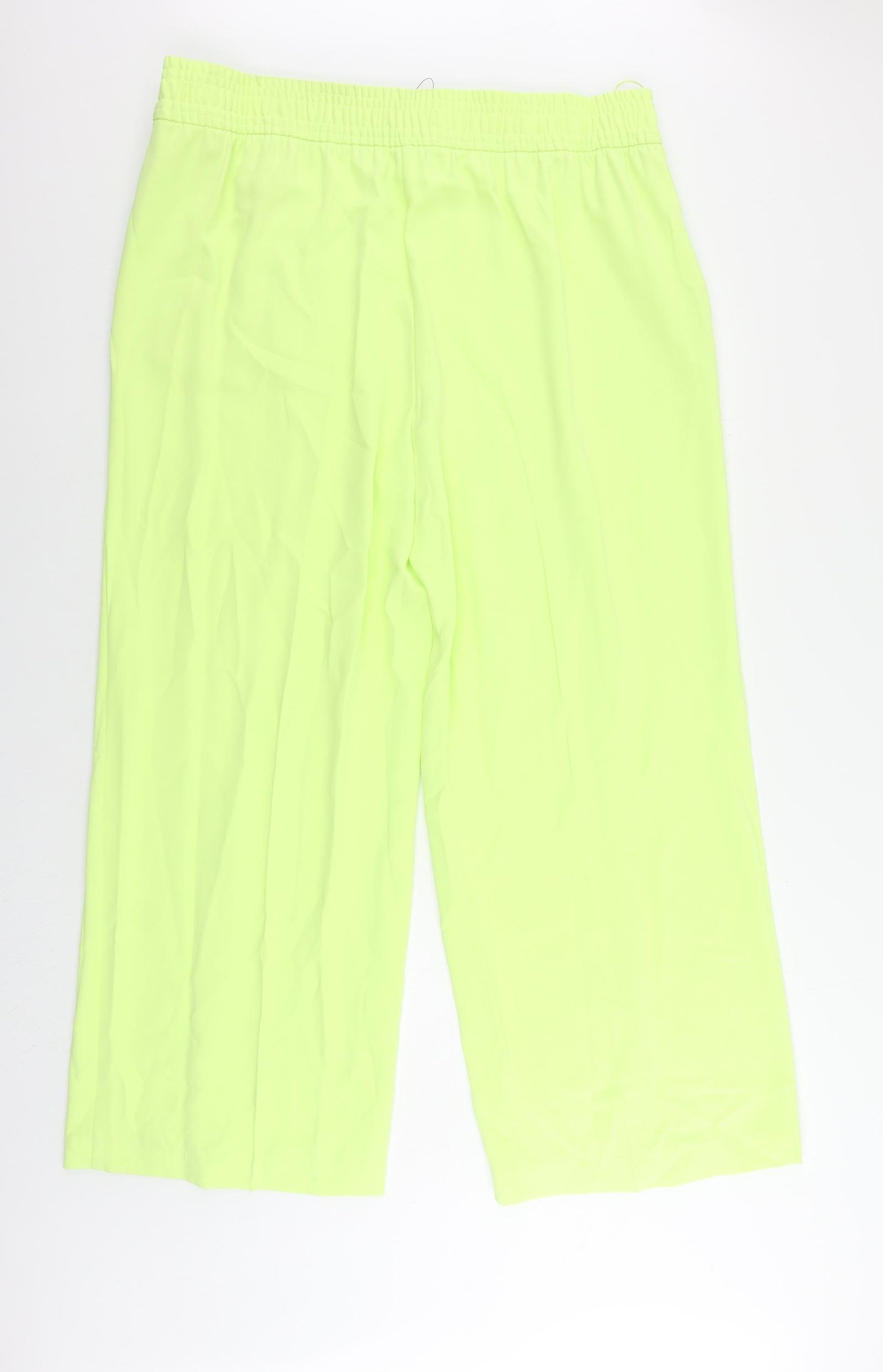 Marks and Spencer Womens Green Polyester Trousers Size 20 L29 in Regular Drawstring