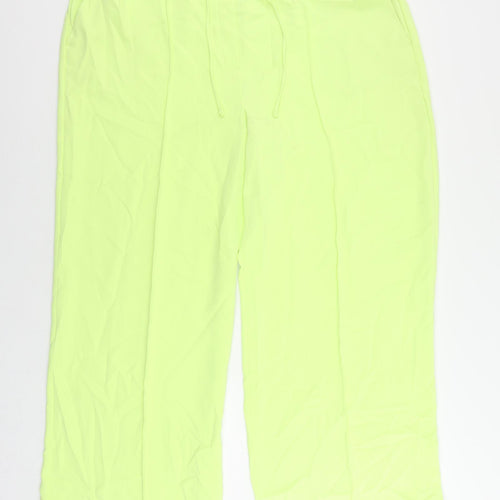 Marks and Spencer Womens Green Polyester Trousers Size 20 L30 in Regular Drawstring