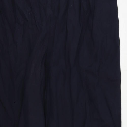 Marks and Spencer Womens Blue Lyocell Trousers Size 24 L29 in Regular Buckle - Elastic Waist