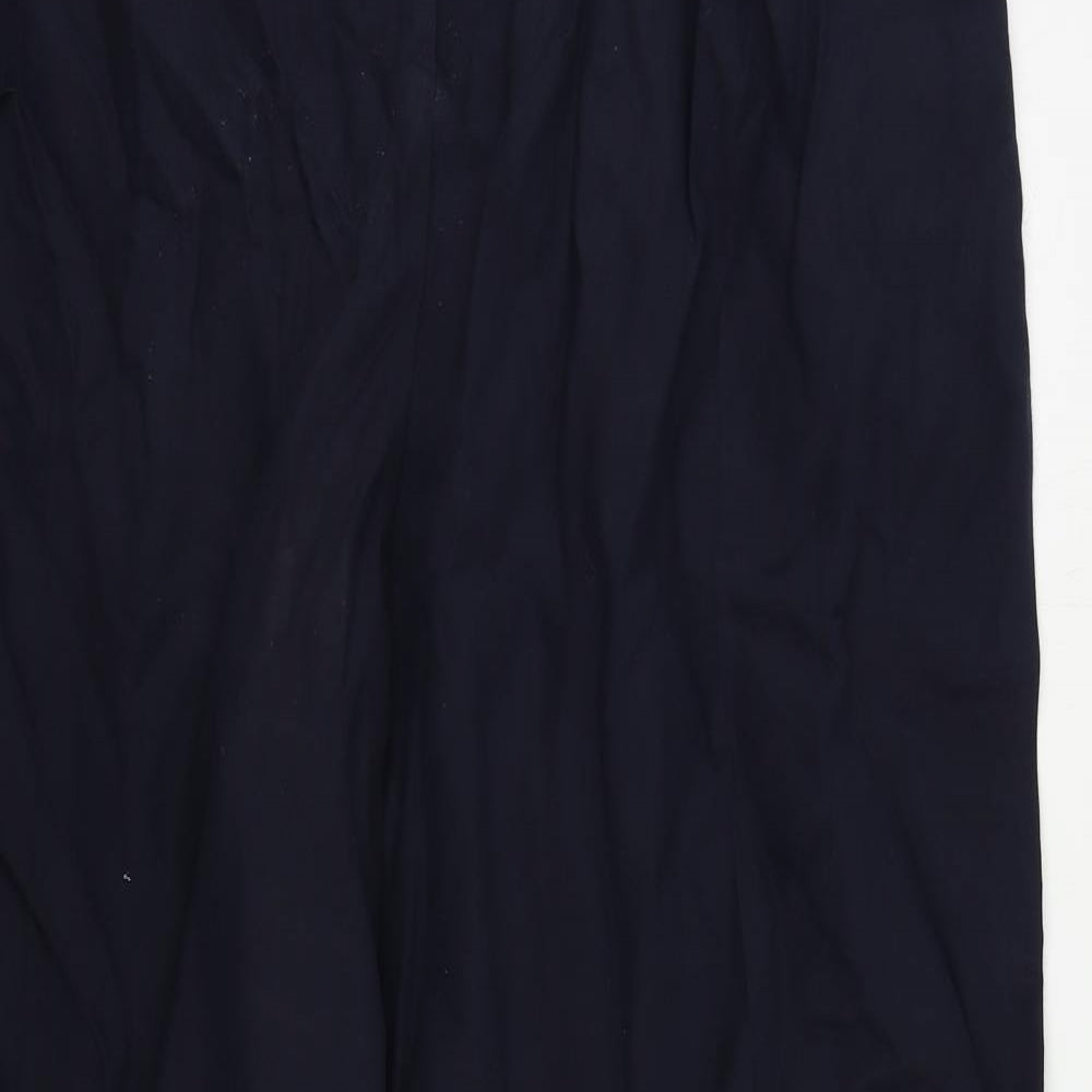 Marks and Spencer Womens Blue Lyocell Trousers Size 24 L29 in Regular Buckle - Elastic Waist