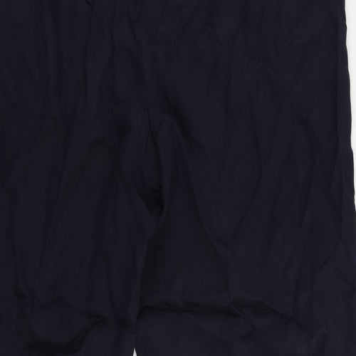 Marks and Spencer Womens Blue Lyocell Trousers Size 24 L29 in Regular Buckle - Elastic Waist