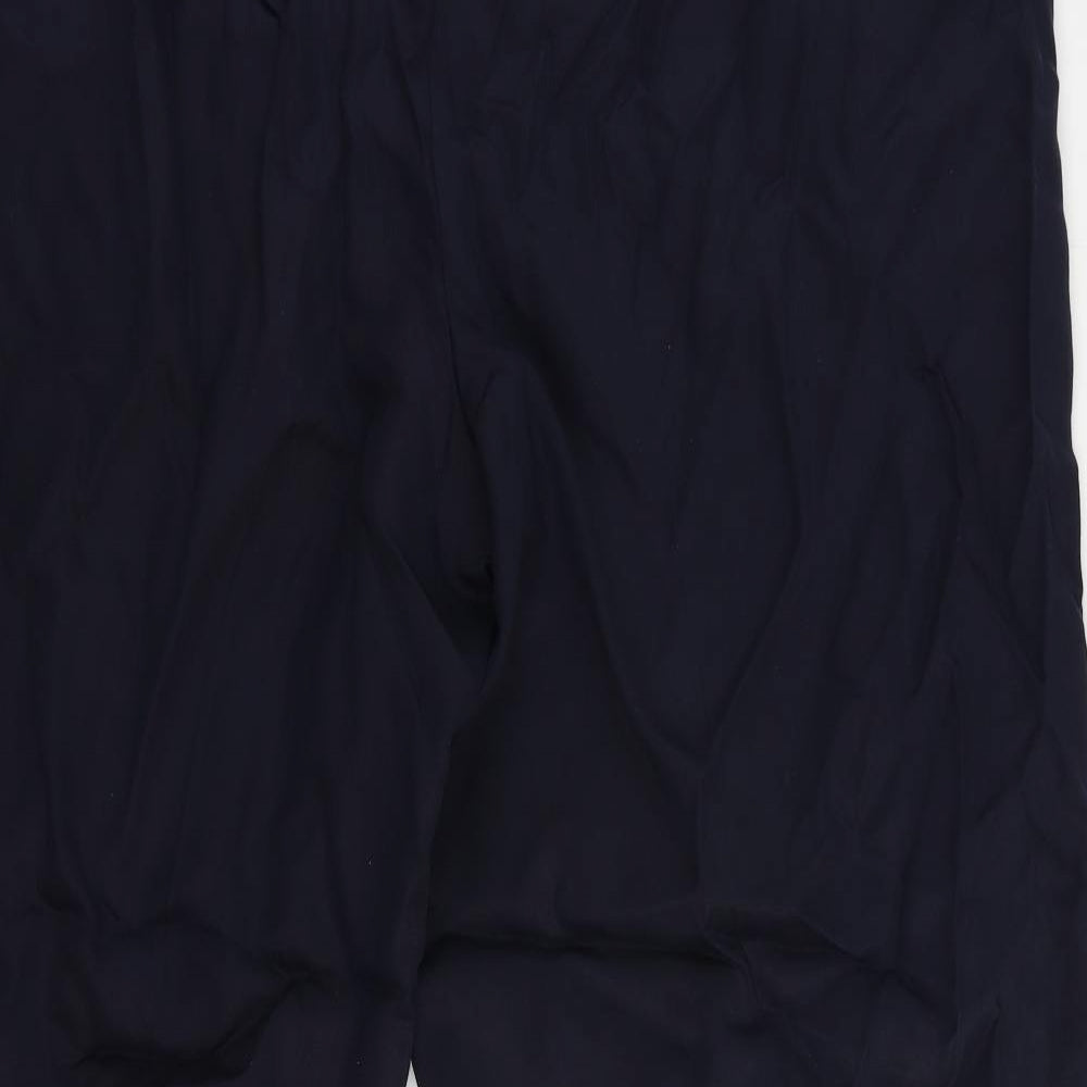Marks and Spencer Womens Blue Lyocell Trousers Size 24 L29 in Regular Buckle - Elastic Waist