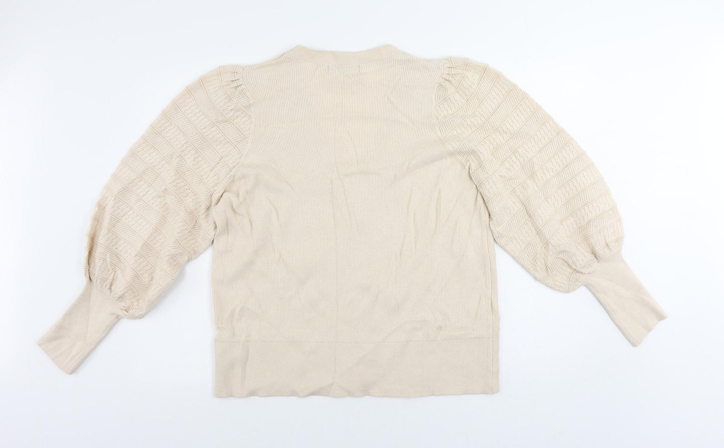 Marks and Spencer Womens Beige V-Neck Viscose Cardigan Jumper Size 20